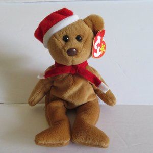 Original Retired TY Beanie Baby Holiday Teddy Christmas Bear 1997, NWT